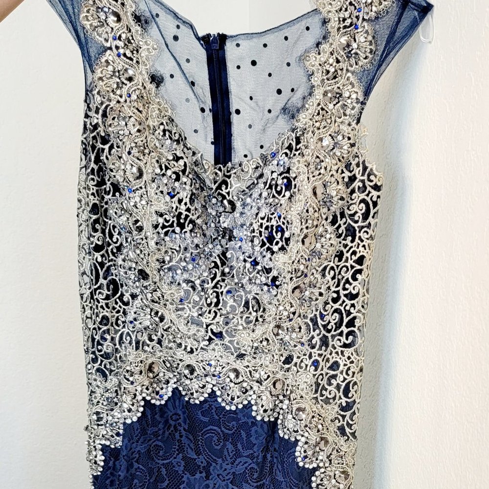 Formal Royal Blue dress with bedazzlement